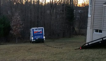 Budget Truck on the Lawn in Marlboro, MD